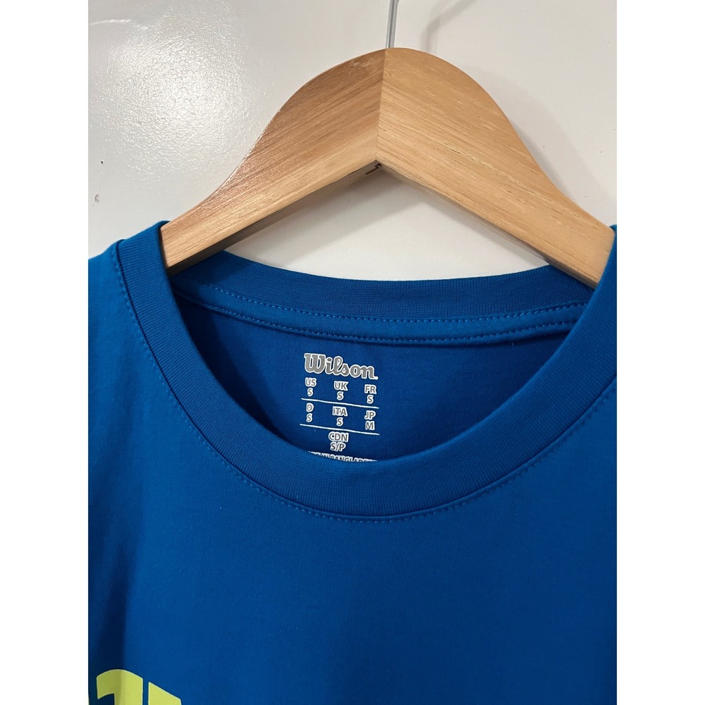 Wilson Womens Blue Cotton Short Sleeve T Shirt Size S Script Logo - Picture 5 of 7